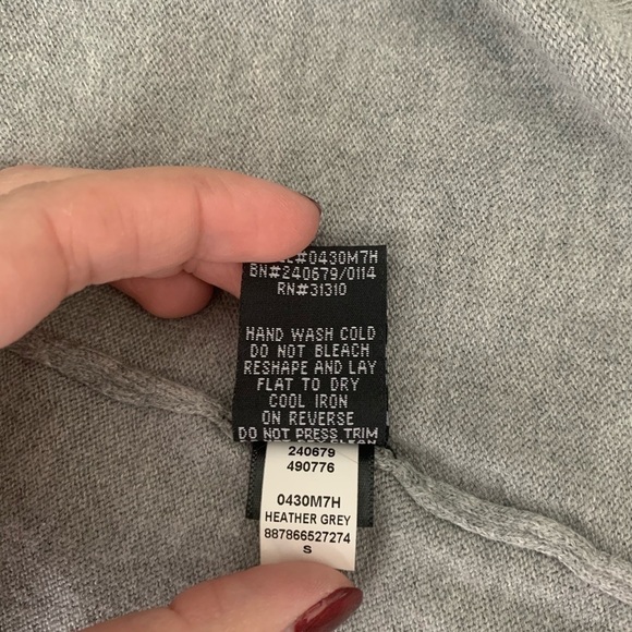 AB Studio Gray Long Sleeve Sweater Pearl Sparkle S - Picture 9 of 9